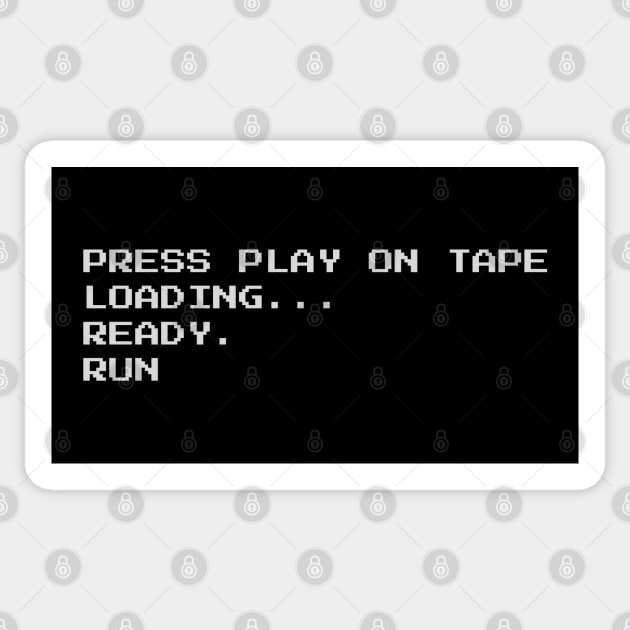 Retro Gaming – Press Play on Tape Sticker by Stylecombinator